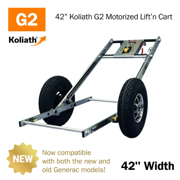 42 inch Motorized Koliath G2 Lift'n Cart Main Photo - now compatible with the new and old Generac models