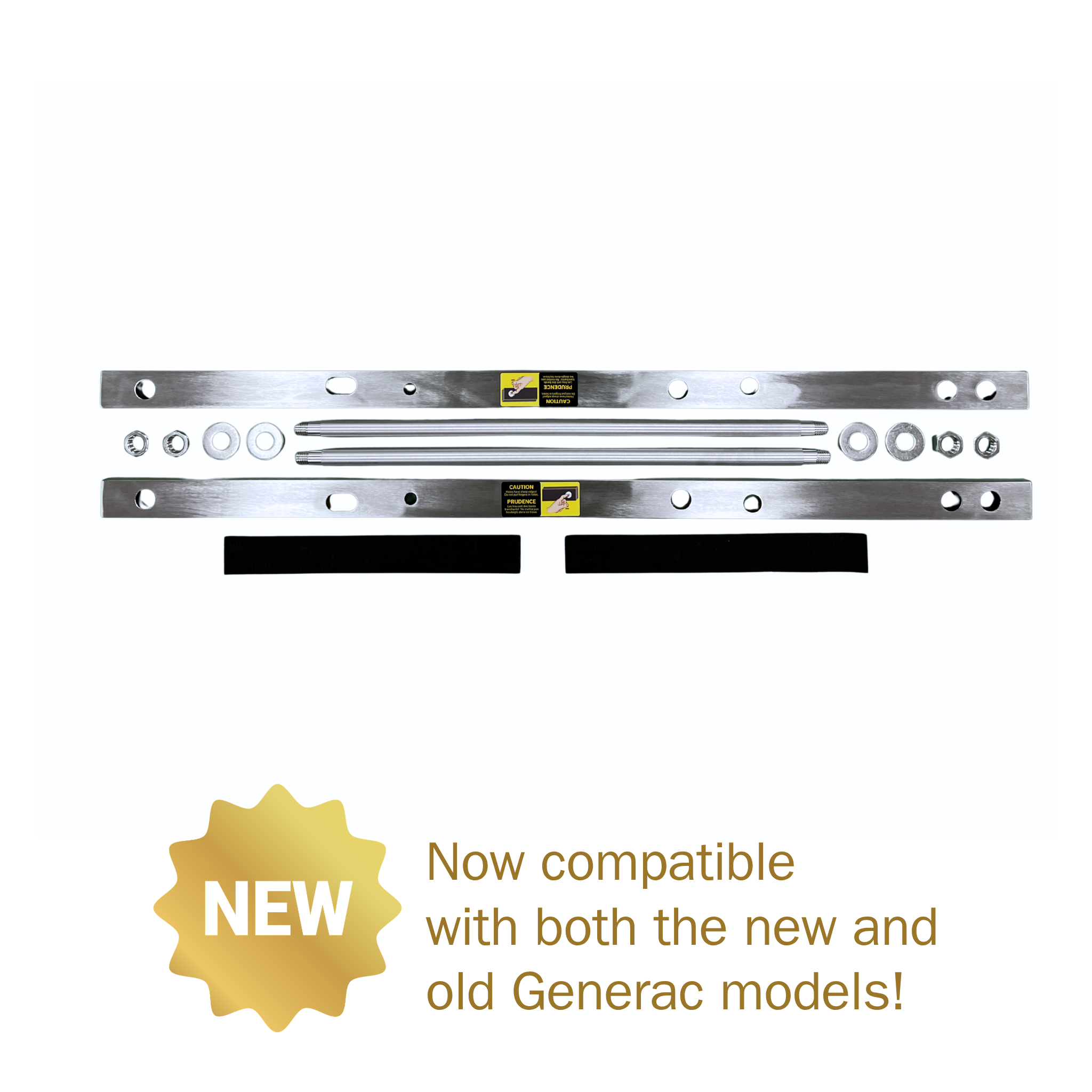 Koliath Cart G2 Skinny Base Rails & Rods Only Update Package. Photo is of rods and rails against white background